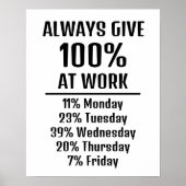 Geef altijd grappig sarcastisch werk Humor Poster (Voorkant)