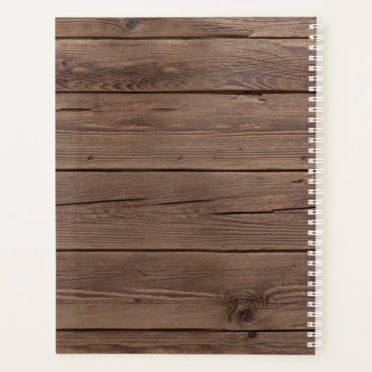 Geef Barn Wood Eucalyptus persoonlijk aan Planner (Achterkant)