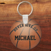 Geef Basketball Sleutelhanger nooit op (Voorkant)