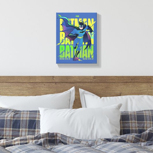 Geef Batman nooit op met grafisch programma Canvas Afdruk (Insitu (Slaapkamer))