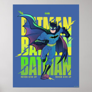 Geef Batman nooit op met grafisch programma Poster