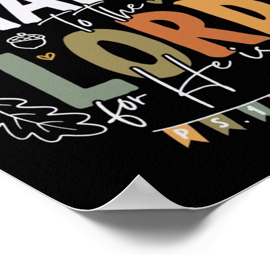 Geef Bedankt aan de Heer Thanksgiving Herfst Chris Poster (Hoek)