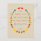 Geef bedankt aan de Here, Herfst Bijbelvers Briefk Briefkaart (Voorkant)