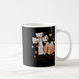 Geef Bedankt aan de Here Herfst Kruis Christelijke Koffiemok