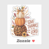 Geef Bedankt aan de Here, herfst Pompoen Sticker (Vel)