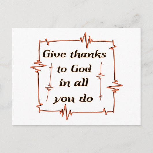 Geef bedankt aan God Christelijk Briefkaart (Voorkant)