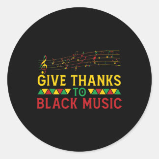 Geef Bedankt aan Zwarte Muziek Zwart - Geschiedeni Ronde Sticker