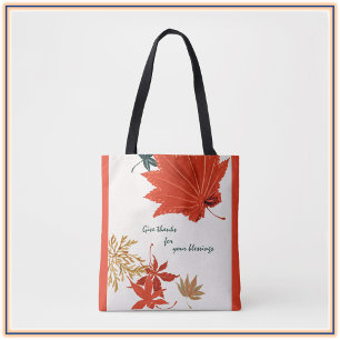 Geef Bedankt Autumn Leaves Canvas tas