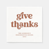 Geef Bedankt | Boho Retro Thanksgiving Servet (Voorkant)