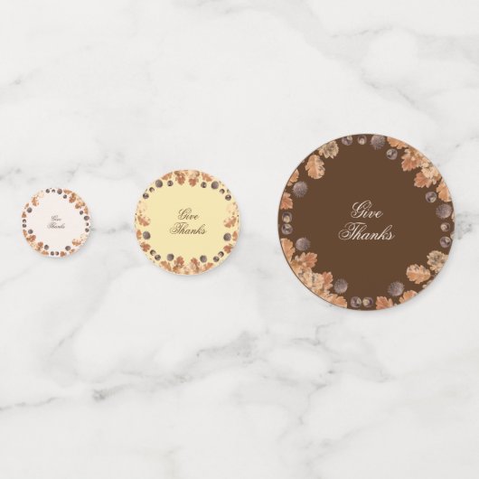 Geef Bedankt citaat bruine herfst leder Wreater Confetti (Voorkanten)