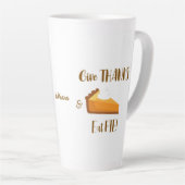 Geef Bedankt Eat Pie Happy Thanksgiving-typografie Latte Mok (Rechterhoek)