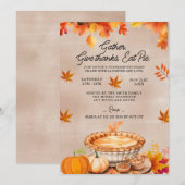 Geef Bedankt Eat Pie Thanksgiving Dinner Party Kaart (Voorkant / Achterkant)