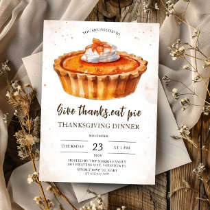 Geef Bedankt Eat Pie!Thanksgiving Dinner Party Kaart