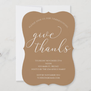 Geef Bedankt Elegant Witte Manuscript Thanksgiving Kaart