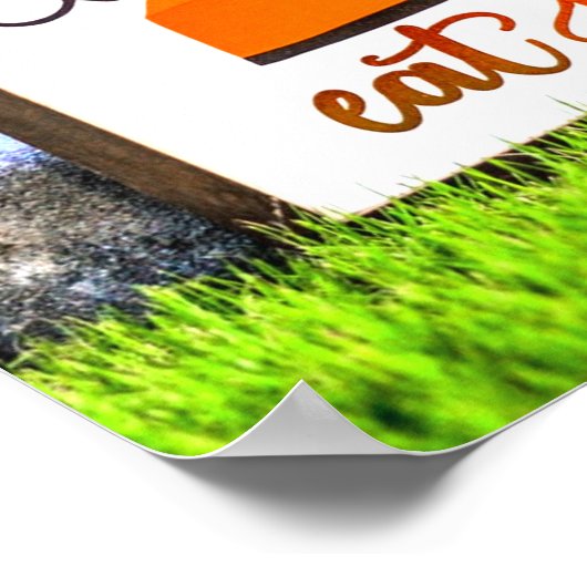 Geef Bedankt en eet Thanksgiving uit Poster (Hoek)