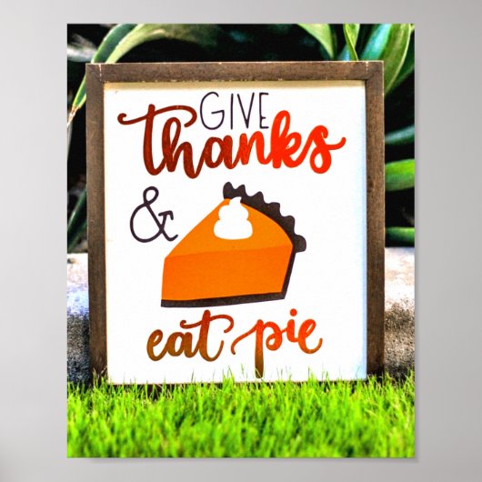 Geef Bedankt en eet Thanksgiving uit Poster (Voorkant)