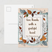 Geef bedankt. Gepersonaliseerd, Thanksgiving Feestdagenkaart (Voorkant / Achterkant)