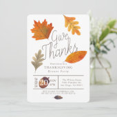 Geef Bedankt Herfst Foliage Thanksgiving Diner Kaart (Staand voorkant)