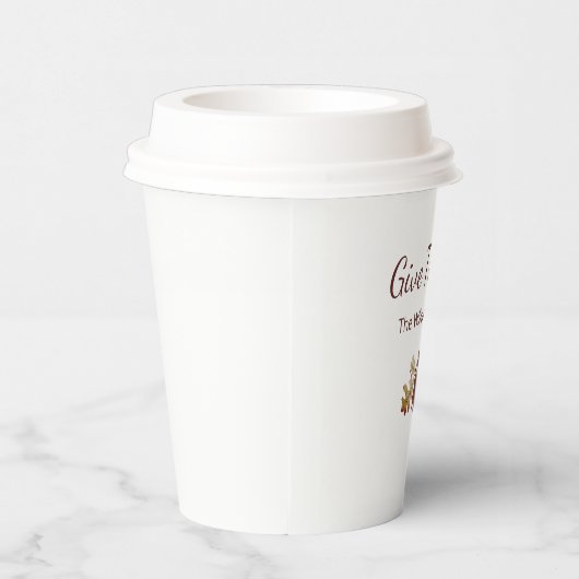 Geef Bedankt Herfst Foliage Thanksgiving Open Huis Papieren Bekers (Rechts)