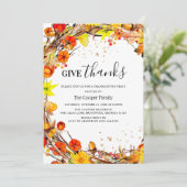 Geef Bedankt Herfst Herfst Thanksgiving Diner Kaart (Staand voorkant)