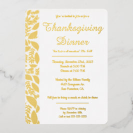 Geef bedankt Herfstbladeren Folie Uitnodiging