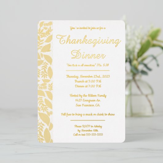 Geef bedankt Herfstbladeren Folie Uitnodiging (Staand Voorkant)