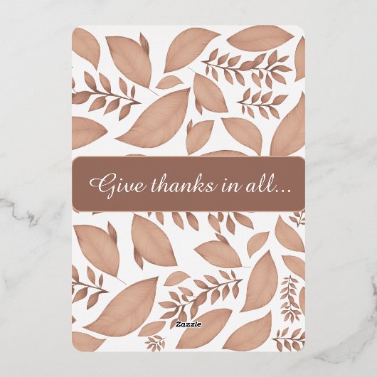 Geef bedankt Herfstbladeren Folie Uitnodiging (Achterkant)