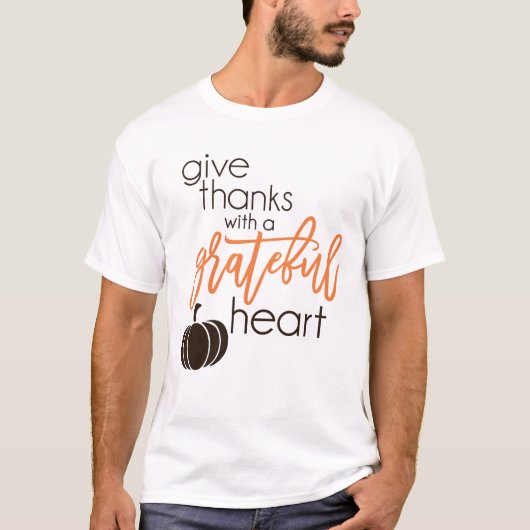 Geef Bedankt met een grateful hartslag T-shirt (Voorkant)