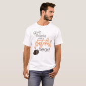 Geef Bedankt met een grateful hartslag T-shirt (Voorkant volledig)