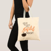 Geef Bedankt met een grateful hartslag Tote Bag (Voorkant (product))