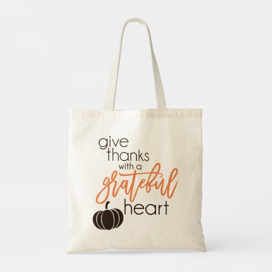 Geef Bedankt met een grateful hartslag Tote Bag (Achterkant)