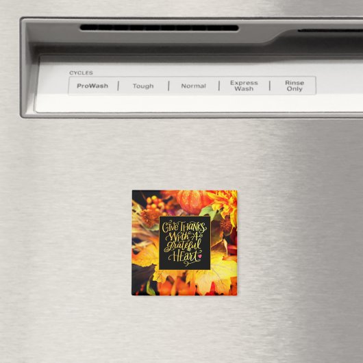 Geef Bedankt met een Grateful Heart Herfst Flowers Magneet (Insitu (Vaatwasser))