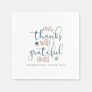 Geef Bedankt met een schitterend hart Servet
