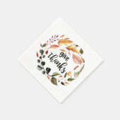 Geef Bedankt met handvol bladeren met een grote ha Servet (Hoek)