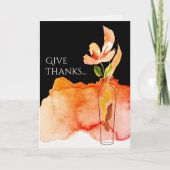 Geef Bedankt... Moderne aanjager en Vase Thanksgiv Feestdagen Kaart (Voorkant)