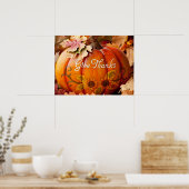 Geef Bedankt mooie Thanksgiving pompoen Poster (Keuken)