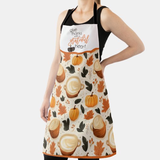 Geef Bedankt pompoen en herfstbladeren Schort (Insitu)