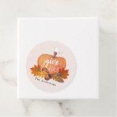 Geef Bedankt Pompoenval bladeren Roze Thanksgiving Bedankjes Labels (In situ)
