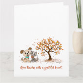 Geef Bedankt! Schattigee Thanksgiving Herfst Puppy Kaart (Voorkant)
