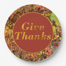 Geef Bedankt Thanksgiving Bloembladeren Papier Bor