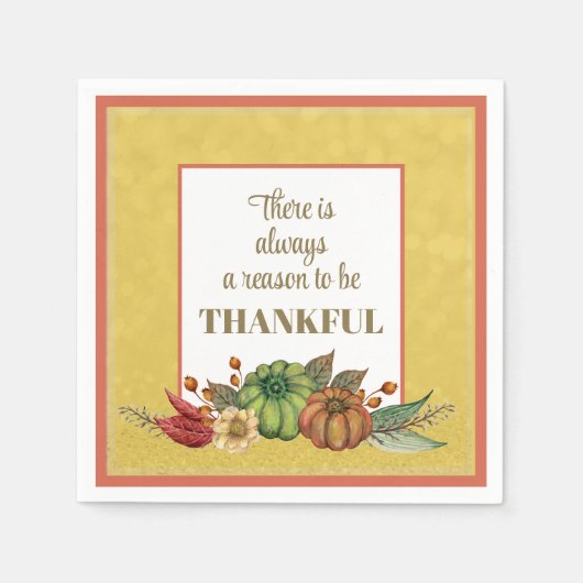 Geef Bedankt! Thanksgiving Herfstkleuren Servetten (Voorkant)