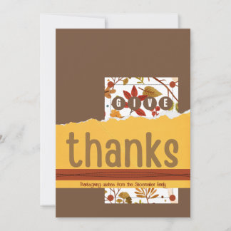 Geef Bedankt Thanksgiving wenskaart Notitiekaartje