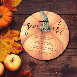 Geef Bedankt unieke Waterverf pompoen Thanksgiving Kaart