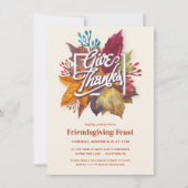 GEEF BEDANKT VRIENDSGIVING FESTIVE FALL LEAVES KAART (Voorkant)