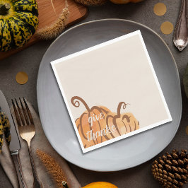 Geef Bedankt Waterverf Pompoen Thanksgiving Servet