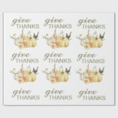 Geef Bedankt Waterverf Pumpkin Cadeaupapier (Vlak)