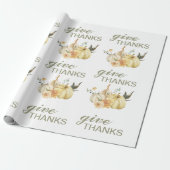 Geef Bedankt Waterverf Pumpkin Cadeaupapier (Uitgerold)