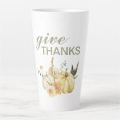 Geef Bedankt Waterverf Pumpkin Latte Mok (Voorkant)