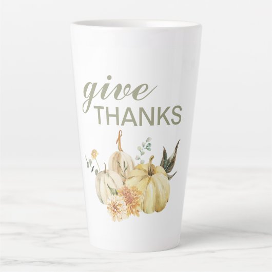 Geef Bedankt Waterverf Pumpkin Latte Mok (Voorkant)