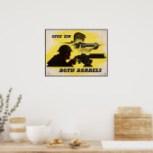 Geef Beide Vaten, WW2 Militair & Fabrieksarbeiders Poster (Keuken)